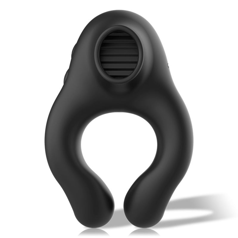 BLACK&SILVER - ANELLO VIBRANTE IN SILICONE 3 MOTORI NERO RICARICABILE