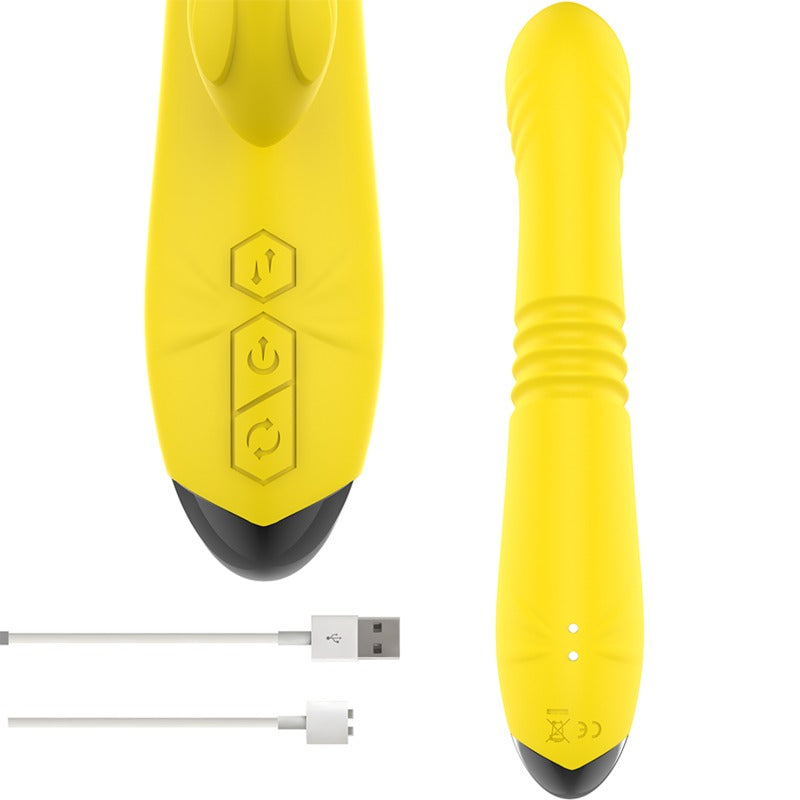 INTENSE - VIBRATORE MULTIFUNZIONE TOKY UP & DOWN CON STIMOLATORE GIALLO