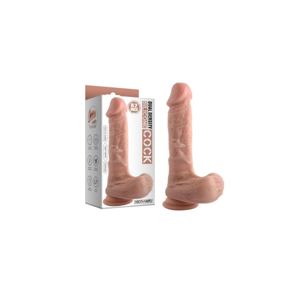 VSC Novelty - Dildo Doppio Strato in Silicone 8.2” - Color Carne