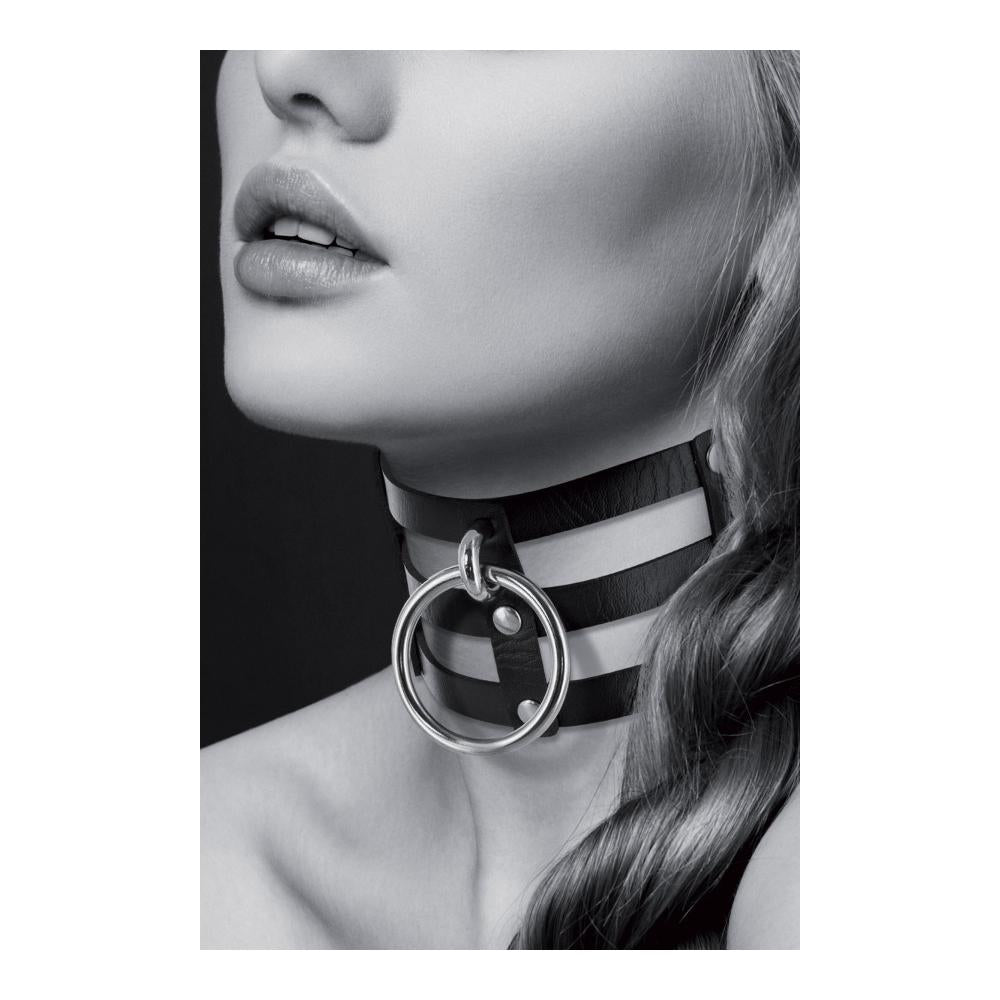 Bijoux Pour Toi - Collare a Fasce con Anello - Nero