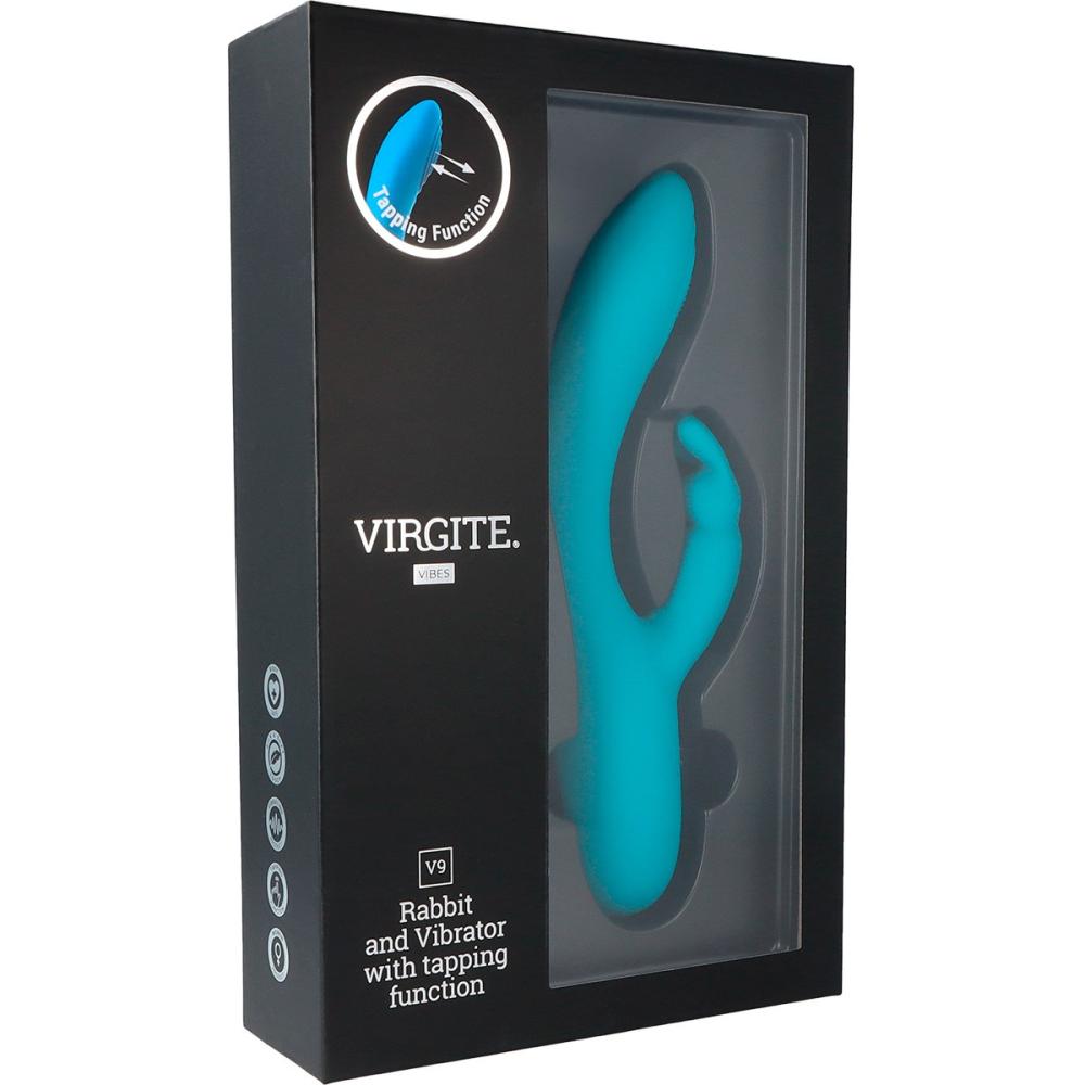 Virgite - Vibratore Tapping Rabbit V9 - Blu