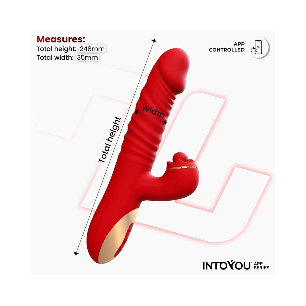 Into You - Ascen - Vibratore Thrusting e Movimento Wave e Stimolazione Clitoridea con Pallina + APP