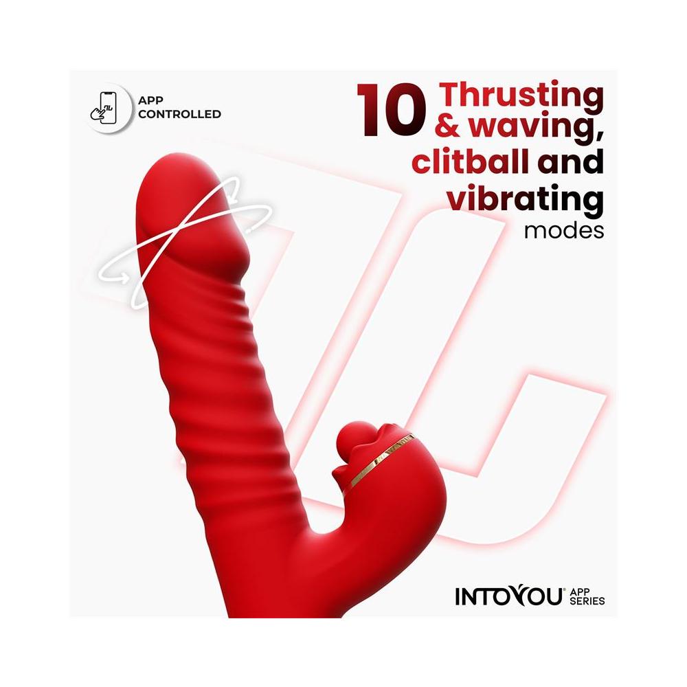 Into You - Ascen - Vibratore Thrusting e Movimento Wave e Stimolazione Clitoridea con Pallina + APP