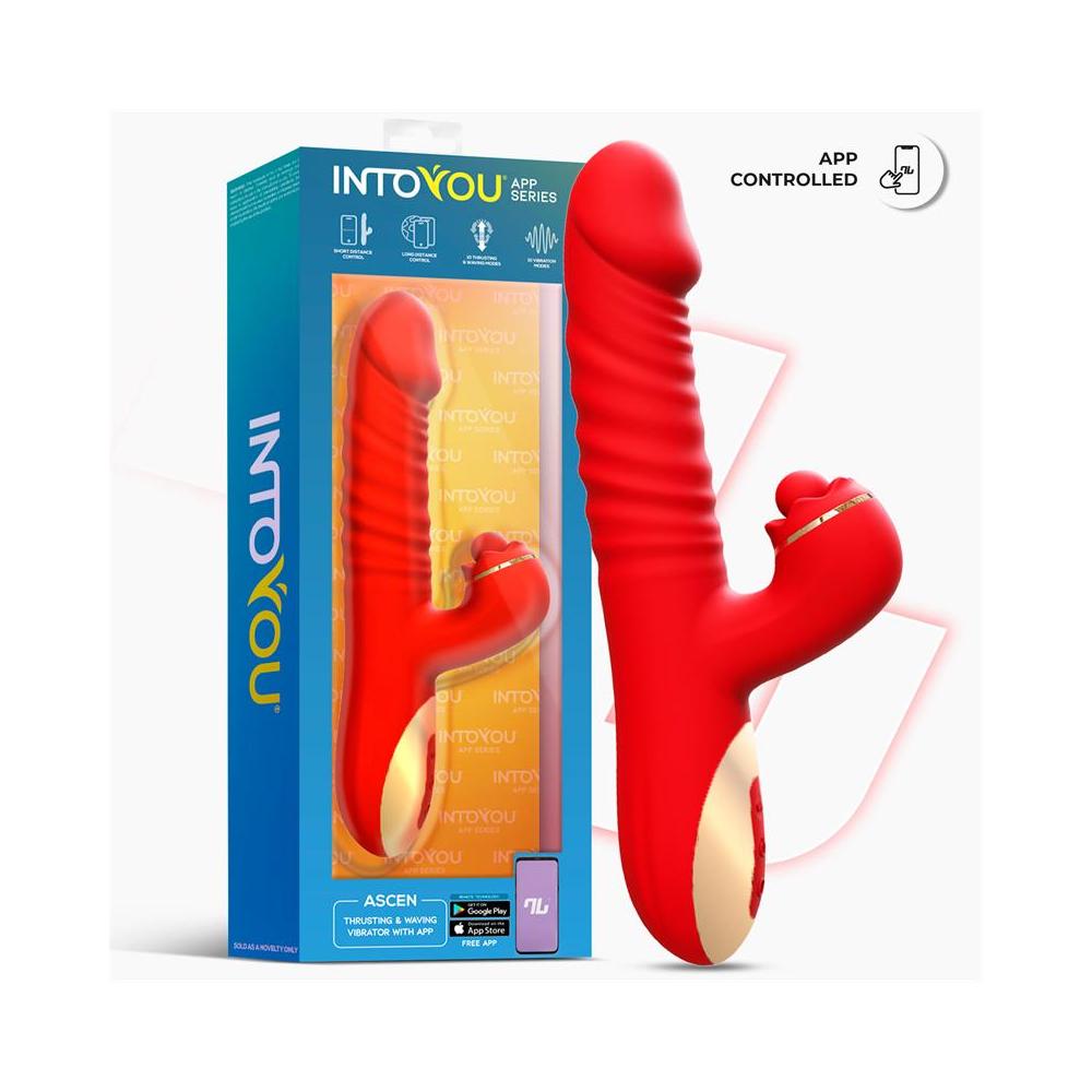 Into You - Ascen - Vibratore Thrusting e Movimento Wave e Stimolazione Clitoridea con Pallina + APP
