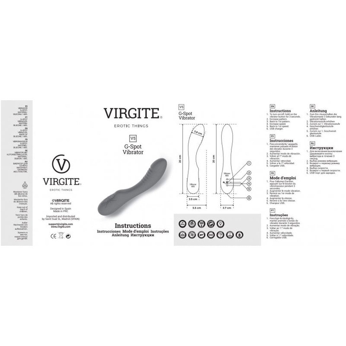Massaggiatore Vibrante Zona CUV Ricaricabile in Silicone V5