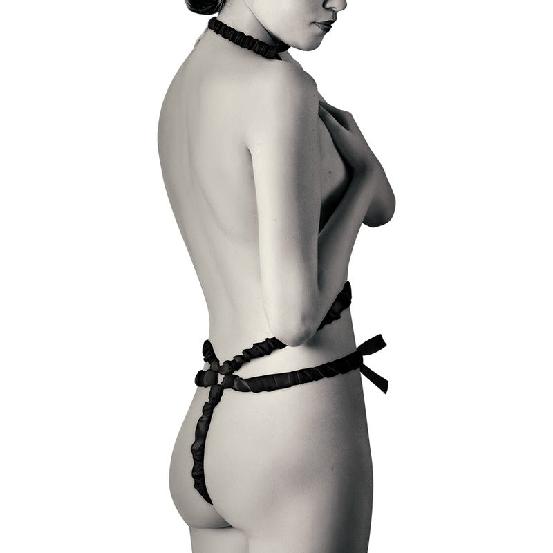 COQUETTE CHIC DESIRE SET IMBRACATURA ELASTICA E COPRI CAPEZZOLI NERO