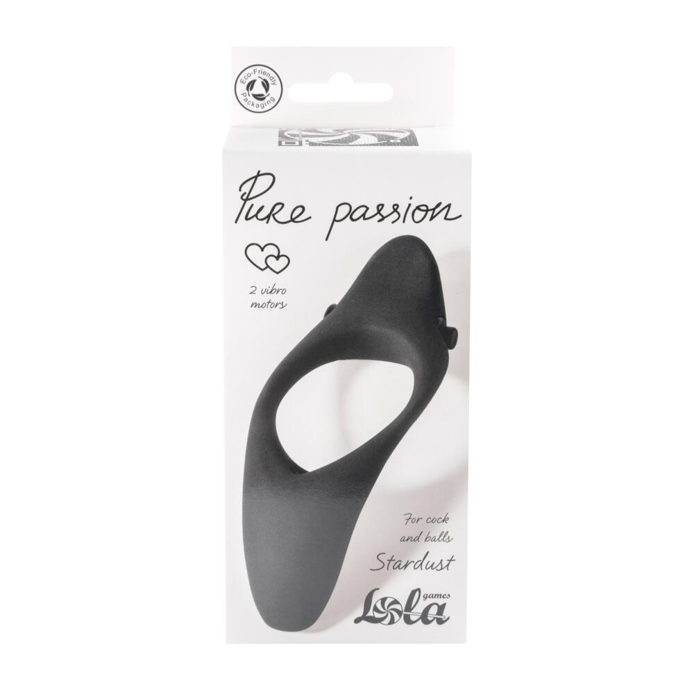 Pure Passion Stardust Vibrating Cockring - Black