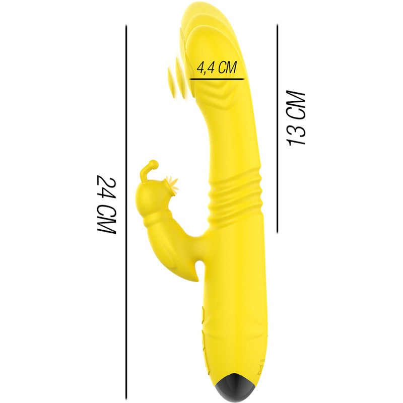 INTENSE - VIBRATORE MULTIFUNZIONE TOKY UP & DOWN CON STIMOLATORE GIALLO