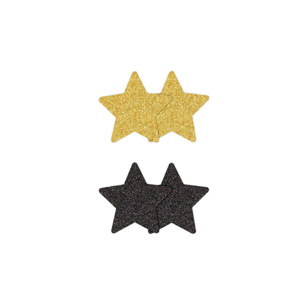 Pasties Glitter Stars 2 Pair Black