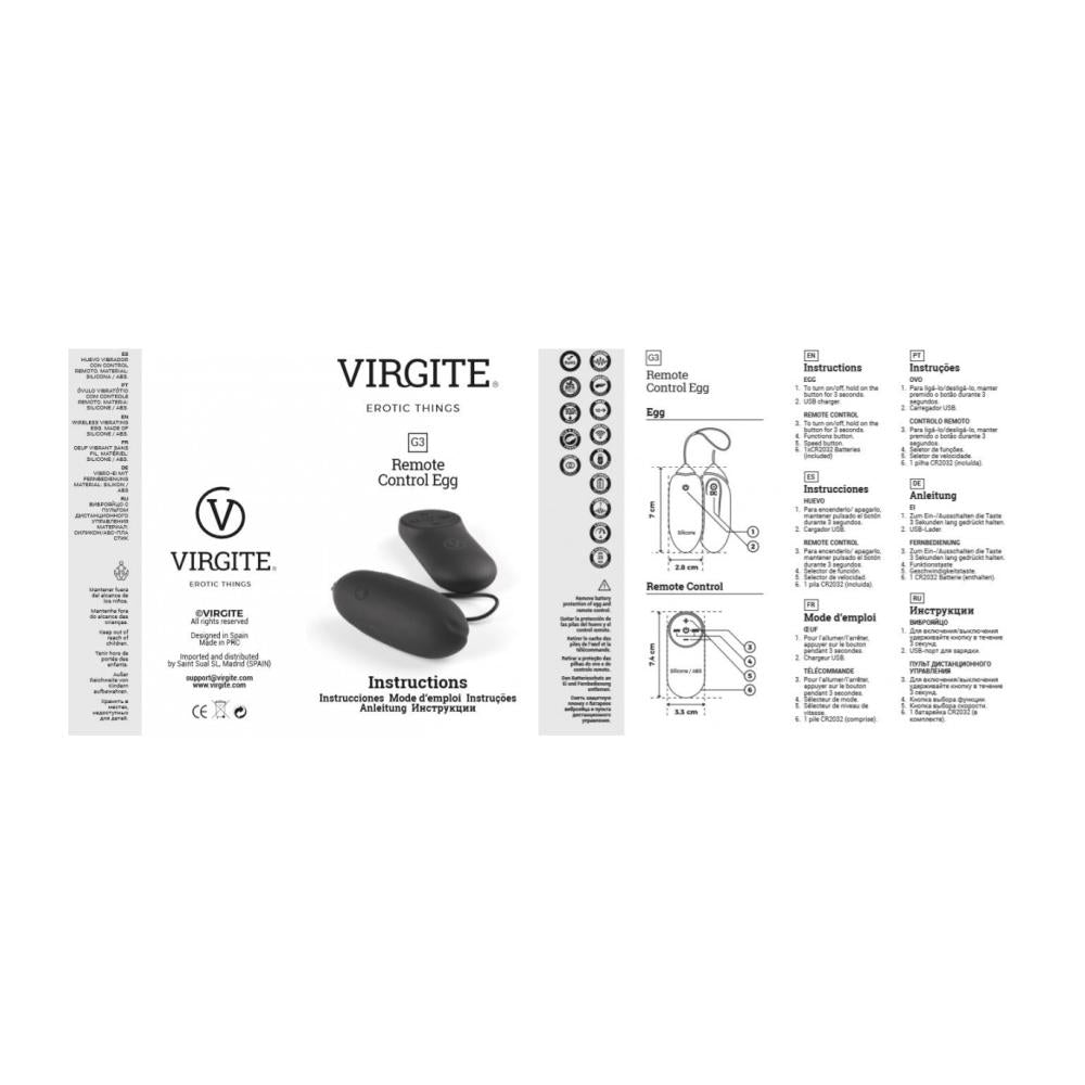 Virgite - Ovulo Ricaricabile con Controllo Remoto G3 - Black Edition