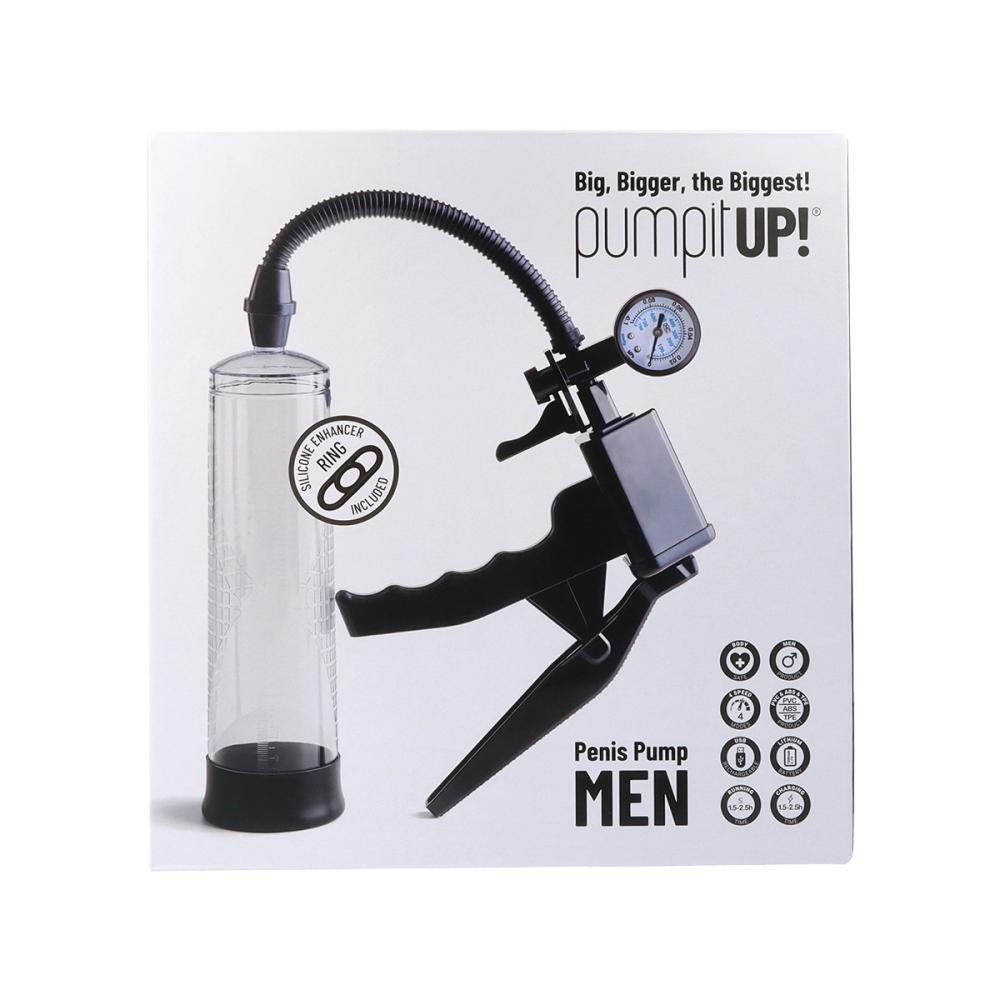 Pump It By Virgite - Pompa Pene con Maniglia e Manometro - Grigio