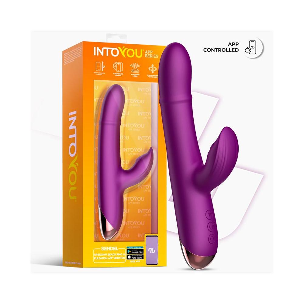 Into You - Sendel Vibe - Vibratore con Anello di Palline Interne Su e Giù e Pulsazione Clitoridea + APP