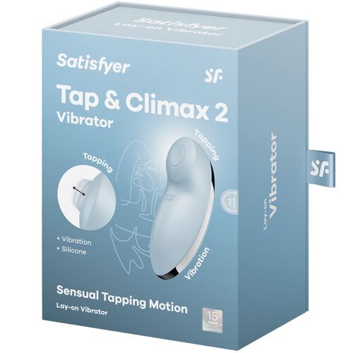 SATISFYER - TAP & CLIMAX 2 VIBRATORE E STIMOLATORE BLU