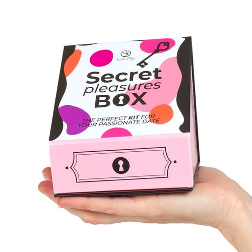 SECRET PLAY - PLEASURES BOX PER COPPIE: DADI + PROIETTILE VIBRANTE + PENNA CON PIUMA