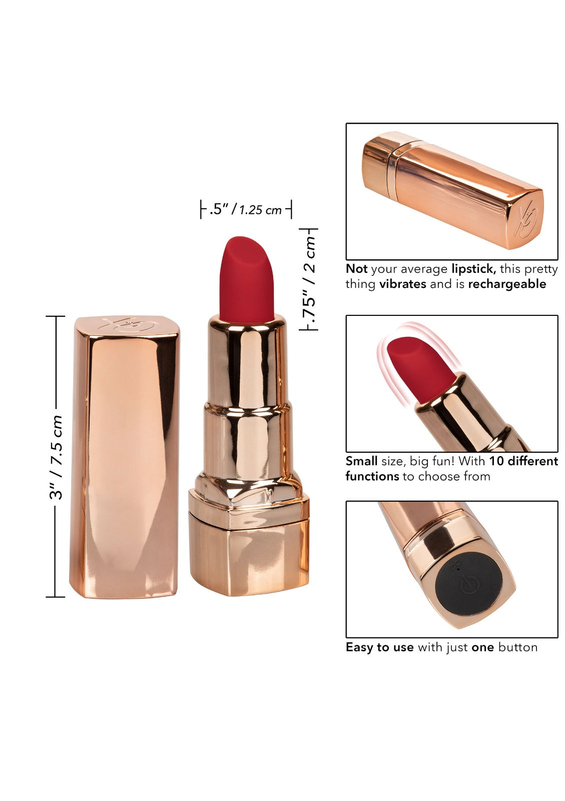 Bad Bitch Lipstick Vibrator Gold
