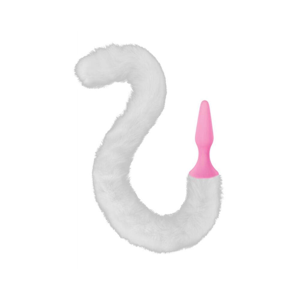 SILICONE PLUG WITH WHITE CAT TAIL